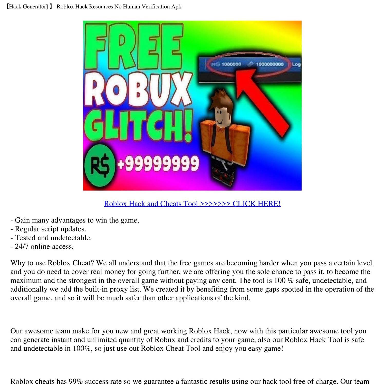 Hack Generat!   or Roblox Hack Resources No Human Verification Apk - hack generator roblox hack resources no human verification apk pdf docdroid